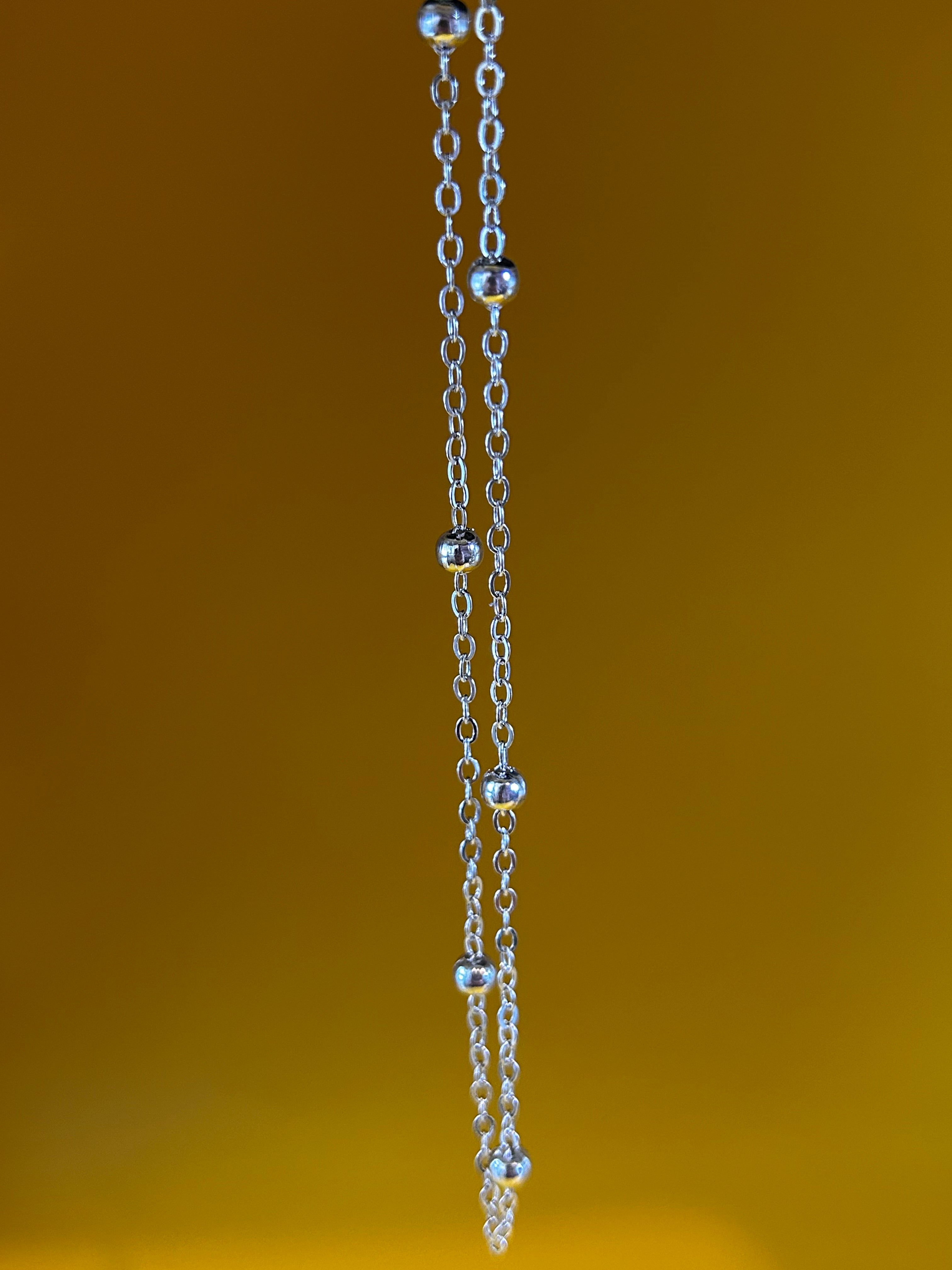 Goose Silver Beaded Sunglasses Chain