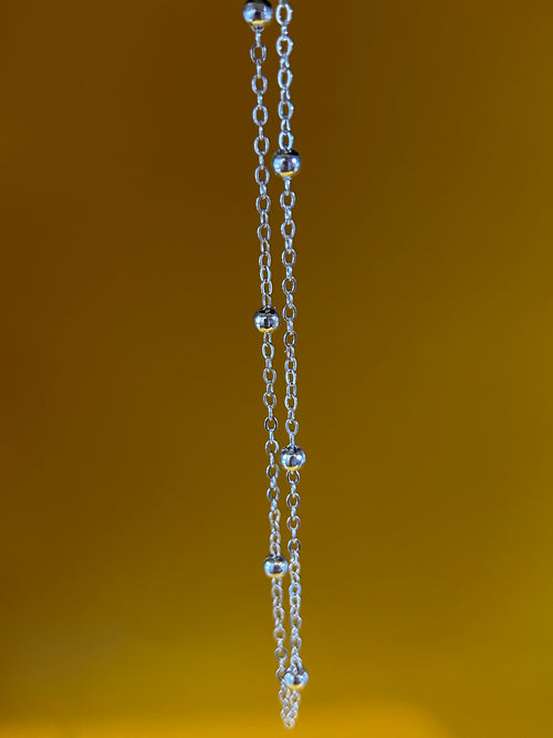 Goose Silver Beaded Sunglasses Chain