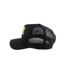 Black mesh cap on a white background